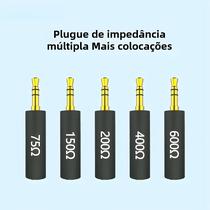 Adaptador de Impedância JCALLY Conductor - Cancelamento de Ruído para Fones de Ouvido (75-600 Ohm)