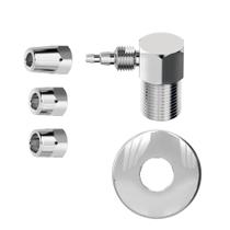 ADAPTADOR DE LATÃO CROMADO P/FILTRO- ROSCA MACHO 1/2" x ESPIGÃO1/4" e 1/8" (7 e 5 mm) - CENSI