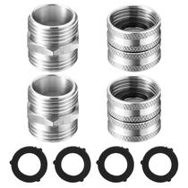 Adaptador de mangueira de jardim M MINGLE 3/4" em aço inoxidável, pacote com 4 Adaptador de mangueira de jardim M MINGLE 3/4" em aço inoxidável, pacote com 4
