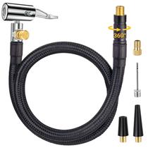 Adaptador de mangueira infladora de pneus LUMITECO com extremidade giratória de 360 de 55 cm Adaptador de mangueira infladora de pneus LUMITECO com extremidade giratória de 360 de 55 cm