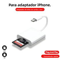 Adaptador De Memória iPhone 2 Em 1 OTG Leitor De Cartão Lightning SD TF Para PC Laptop Sem Adaptador De Memória iPhone 2 Em 1 OTG Leitor De Cartão Lightning SD TF Para PC Laptop Sem