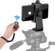 Adaptador de montagem do tripé telefônico com câmera remota e pulseira, suporte de montagem do tripé do celular universal, design giratório, compatível com iPhone, Samsung, Selfie Monopod, para tirar fotos e vídeos - SharingMoment