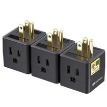 Adaptador de parede Cable Matters, pacote com 3 saídas, listado pela UL, preto
