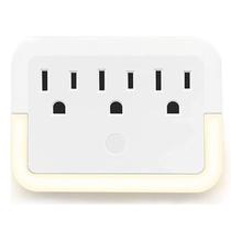 Adaptador de parede LAGININE Multi Outlet Extender com luz noturna
