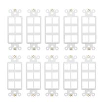 Adaptador de placa de parede decorativa de 6 portas branco, pacote com 10 Adaptador de placa de parede decorativa de 6 portas branco, pacote com 10
