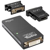 Adaptador de placa gráfica de vídeo externo conectável USB 2.0 para vários monitores DVI, VGA ou HDMI de até 1920x1080
