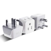 Adaptador de plugue Ceptics dos EUA para a Índia com entrada dupla dos EUA, pacote com 3
