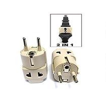 Adaptador de plugue Ckitze BA9-2PK 2 em 1 dos EUA para a Europa, pacote com 2 Adaptador de plugue Ckitze BA9-2PK 2 em 1 dos EUA para a Europa, pacote com 2