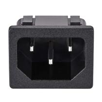 Adaptador de plugue de montagem em painel uxcell C14 10A 250V 3 pinos de entrada
