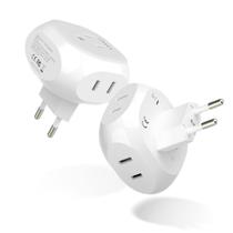 Adaptador de plugue de viagem Ceptics Europe Power Adapter 4 entradas
