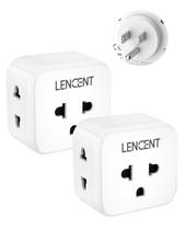 Adaptador de plugue LENCENT EU para EUA com 3 extensões de tomadas, pacote com 2