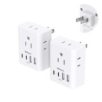 Adaptador de plugue Mifaso US para o Japão com 4 tomadas e 4 portas USB