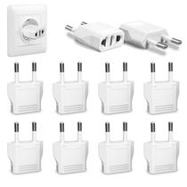 Adaptador de plugue MIKWOAB, pacote com 10 unidades dos EUA para a Europa, tipo C 220V 6A Adaptador de plugue MIKWOAB, pacote com 10 unidades dos EUA para a Europa, tipo C 220V 6A