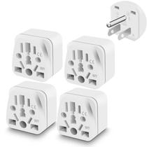 Adaptador de plugue OFOAEEA UK/UE/AU para EUA Tipo B, pacote com 4 unidades, branco