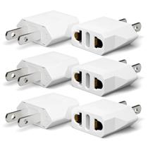 Adaptador de plugue Unidapt UE Europe para EUA e EUA, tipo A, pacote com 6 unidades, branco Adaptador de plugue Unidapt UE Europe para EUA e EUA, tipo A, pacote com 6 unidades, branco