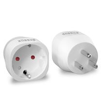 Adaptador de plugue Ziissup da Europa para os EUA da UE para os EUA, pacote com 1 pacote branco