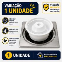 Adaptador de Ralo Anti Odor 10x10 Deplasti Anti Barata Mau Cheiro Kit 1 2 3 Unidades - Adaptador de Ralo Anti Odor 10x10 Deplasti Anti Barata Mau Cheiro Kit 1 2 3 Unidades -