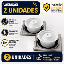 Adaptador de Ralo Anti Odor 10x10 Deplasti Anti Barata Mau Cheiro Kit 1 2 3 Unidades -