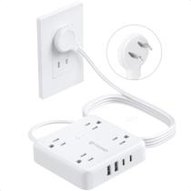 Adaptador de saída Power Strip TROND de 2 pinos para 3 pinos 4 AC 4 USB