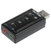 Adaptador de Som USB GV Brasil, 7.1 Canais, Plug And Play, Controle de Volume, Mic e Audio - COV.020