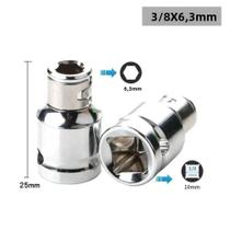 Adaptador De Soquete De Anel De Retenção De 1/4 Hex Para 3/8 Quadrado Para Chave De Fenda E Soquete