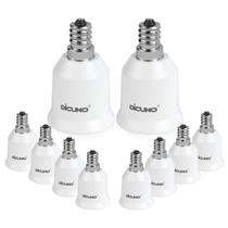Adaptador de soquete de lâmpada DiCuno E12 a E26 200W 110-250V Adaptador de soquete de lâmpada DiCuno E12 a E26 200W 110-250V