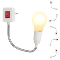 Adaptador de Soquete Para Tomada Com Interruptor Liga Desliga P/ Lâmpada Luz Bivolt