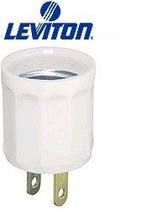 Adaptador de suporte de lâmpada Leviton Plug White Adaptador de suporte de lâmpada Leviton Plug White