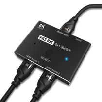 Adaptador de switch HDMI 2.1 Ultra HD 8K de alta velocidade de 48 Gbps