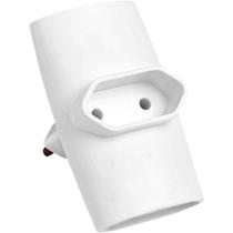 Adaptador de Tomada Benjamim Bipolar Branco Pacote com 10 Unidades