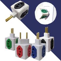 Adaptador De Tomada Benjamim Cubo Com 4 Entradas 10A 20A