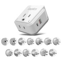 Adaptador de tomada de alimentação Ceptics Intl Travel Set 20W PD QC Dual USB