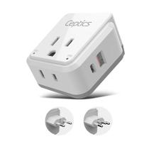 Adaptador de tomada de alimentação Travel Set Ceptics Brazil com USB 20W