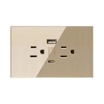 Adaptador De Tomada De Parede Dual USB 3.1A Com Carregamento Rápido Tipo-C Para Casa Inteligente