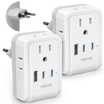 Adaptador de tomada de viagem Adaptador VINTAR Europe 4 tomadas AC 3 USB