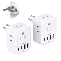 Adaptador de tomada de viagem HANYCONY Type J Power Switzerland x2 Adaptador de tomada de viagem HANYCONY Type J Power Switzerland x2