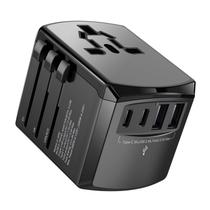 Adaptador de tomada de viagem HICHOR International European com USB