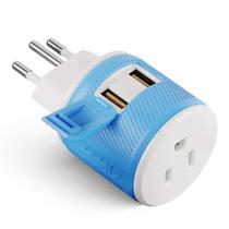 Adaptador de tomada de viagem OREI Switzerland Tipo J com USB duplo