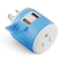 Adaptador de tomada de viagem OREI tipo I (U2U-16) com USB duplo