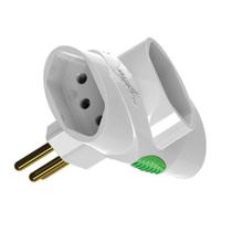 Adaptador de Tomada MD9 Benjamim Bivolt 3 Saídas + 1 Terra 10 Amperes Branco 7022