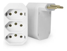 Adaptador de tomada multiplo tipo te benjamin 3x2p(l) 10a 250v branco - pezzi Adaptador de tomada multiplo tipo te benjamin 3x2p(l) 10a 250v branco - pezzi