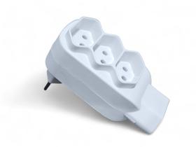 Adaptador De Tomada Plug 4 Saidas Benjamin Branco 10A