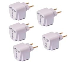 Adaptador De Tomada Plug Universal Europeu Brasil - 5 Un