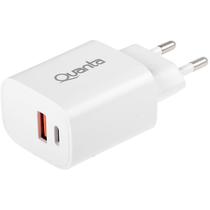 Adaptador de Tomada Quanta QTCACR2 USB/USB-C de 20 Watts - Branco Adaptador de Tomada Quanta QTCACR2 USB/USB-C de 20 Watts - Branco