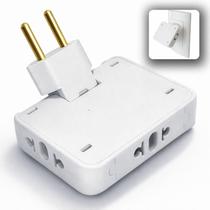 Adaptador de Tomada T Articulado 10A e 20A Até 250V Bivolt 110V/220V T - Plugue Benjamin Premium A