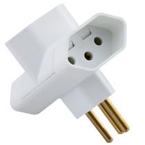 Adaptador de Tomada T Benjamin 3 Tomadas 2P+T Branco Adp2-34