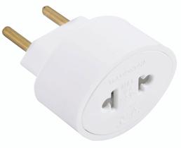 Adaptador de Tomada Tramontina 2P 10A 250V Conversor Padrão Antigo para Novo 2 Pinos Branco Adaptador de Tomada Tramontina 2P 10A 250V Conversor Padrão Antigo para Novo 2 Pinos Branco