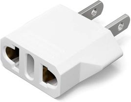 Adaptador de tomada Unidapt EU para EUA para viagem 1 unidade branco Adaptador de tomada Unidapt EU para EUA para viagem 1 unidade branco