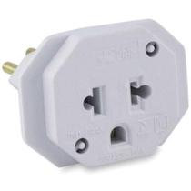 Adaptador de Tomada Universal 2P+T 10A Bivolt NBR14136 Branco Forceline