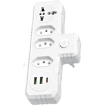 Adaptador de Tomada XC-FL-10 com USB e USB-C Bivolt 10A 2 Flex Adaptador de Tomada XC-FL-10 com USB e USB-C Bivolt 10A 2 Flex